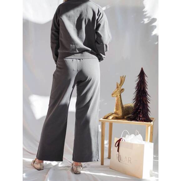 NEW BE COOL wide leg sweatpant in charcoal - Picture 2 of 3